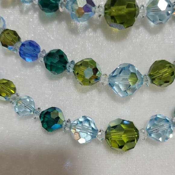 Vintage Blue and Green Multi-Strand Necklace Set - Picture 2 of 5